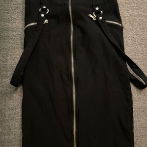 Killstar Black Bodycon Suspender Skirt Size Small